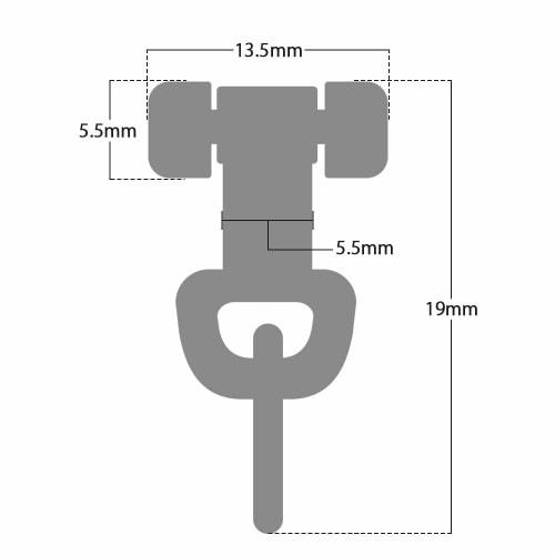 RHINOCATS Back-Load Curtain Runners, 5.5mm Roller Diameter, Quiet, Lightweight, Compatible with Square and C-Shaped Curtains, 6-8mm Groove Width, Pack
