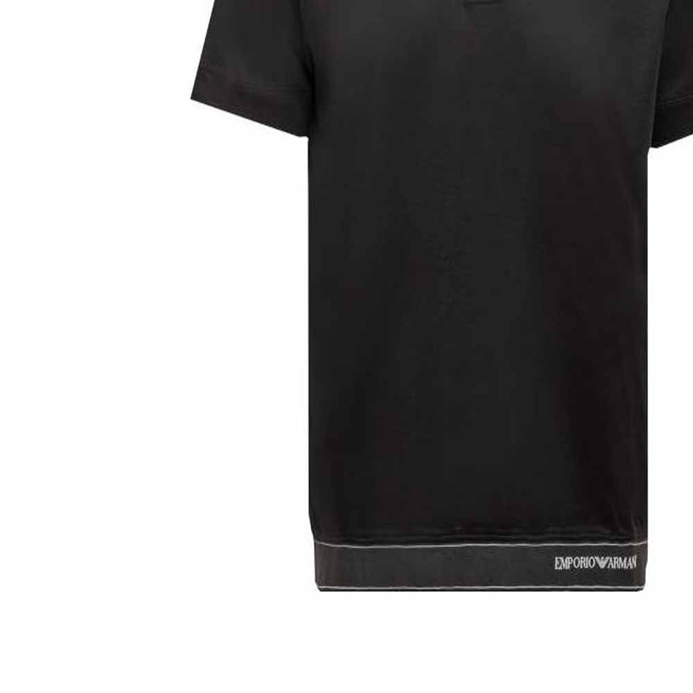 Emporio Armani SS23 Button Letter Logo Embroidered Short Sleeve Polo Shirt Men tops Black 3R1F761JUVZ0999