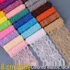 Elastic Wide Lace Trim for Sofa, Clothing, and Decoration - Chiffon, Black & White, Mesh Cotton Thread