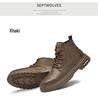 Men's Large Martin High-Top Lace-Up Leather Hiking Boots - Autumn/Winter Outdoor Handmade Cowhide Boots