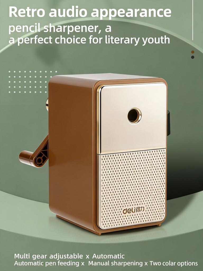 Manual Pencil Sharpener Alloy Steel Blade Compatible Multiple Pencils with 5 Adjustable Tip Auto Eject Broken Lead for Artists Students and Sketching