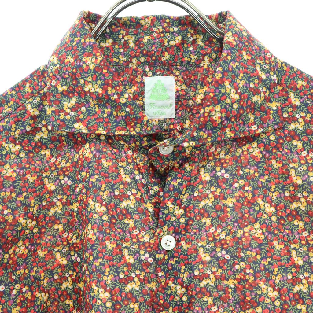 Finamore Made In Italy Floral Long Sleeve Shirt Red Series Women Used