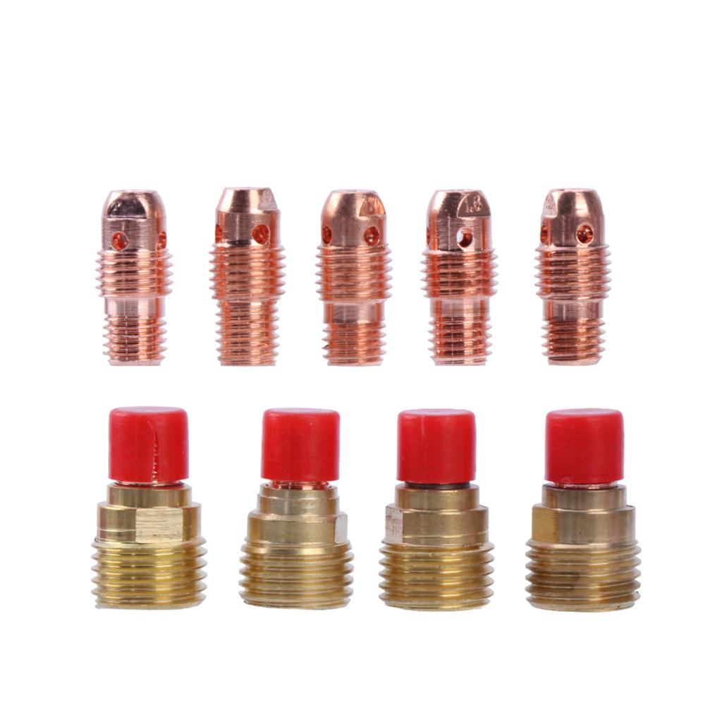 46Pcs TIG Lens Back Cap Collet Body for WP9 WP20 TIG Spares Kit TIG Torch Accessories for Fabrication, Maintenance
