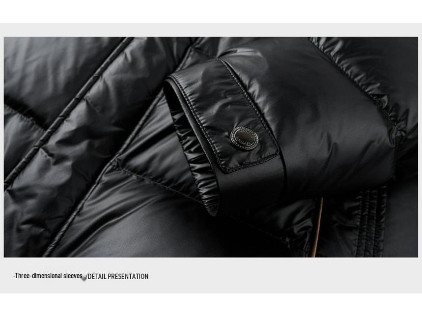 Men's Lightweight Trendy White Duck Down Hooded Jacket - Warm, Fashionable, and Detachable for Autumn and Winter Casual Wear