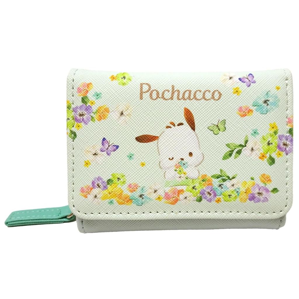 Sanrio Character Pochacco Green 8 X 10 Cute for Elementary School and Adults [K Company] Kids' Tri-fold Wallet, Cm, Compact, Lightweight, Foldable,