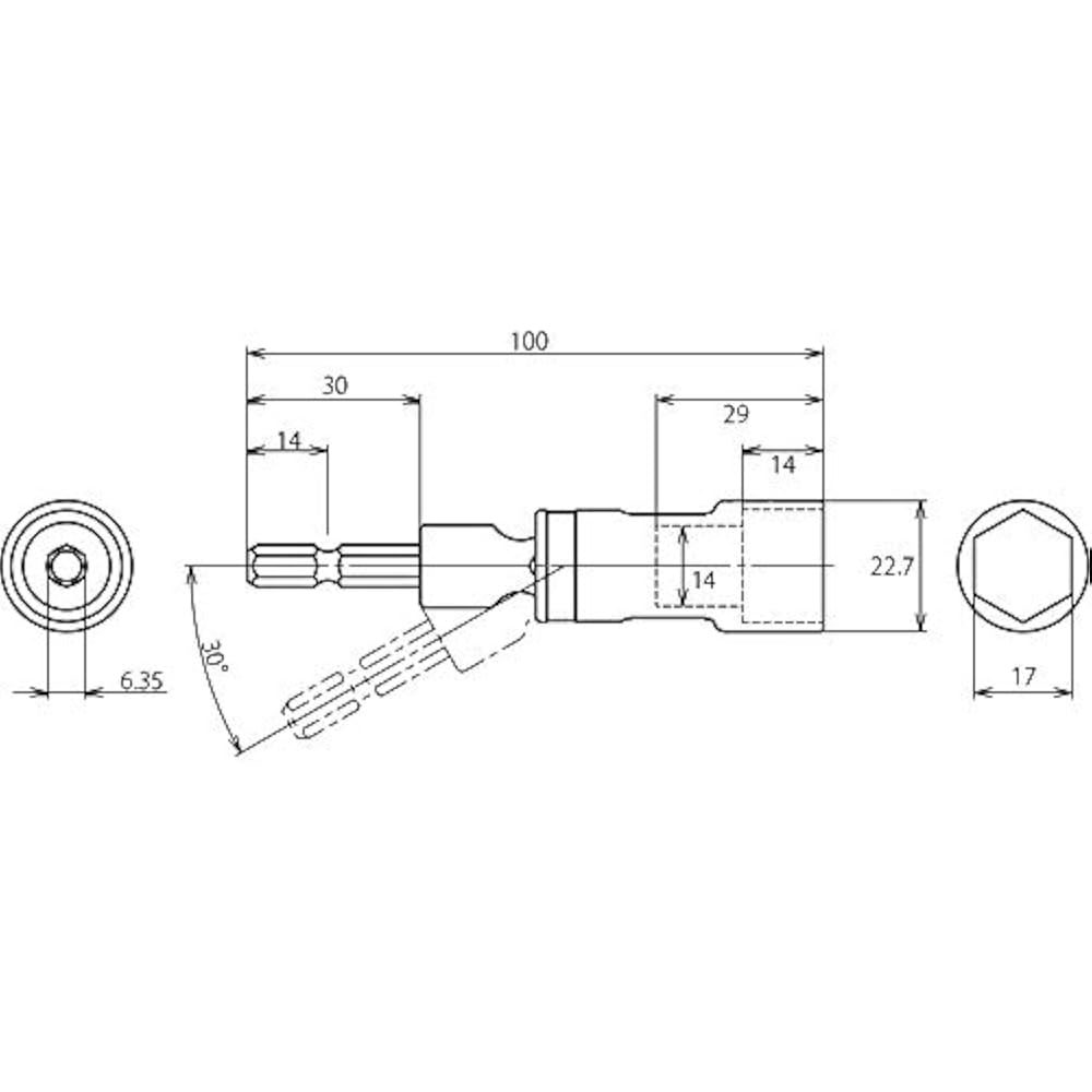 Robtex Universal Socket “Stroke” 17mm Hexagon DSU17S