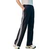 Anta Pantaloni Sport Tricotați Casual Simpli cu Dungi Drepți pentru Femei Partea de Jos Basic-Negru 162528311-2