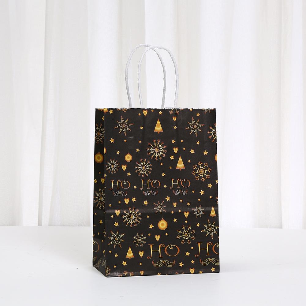 12/30pcs StoBag Christmas Paper Tote Bags Recyclable Gift Bags for Holiday Packaging Party Favors Candy Cookies Classroom