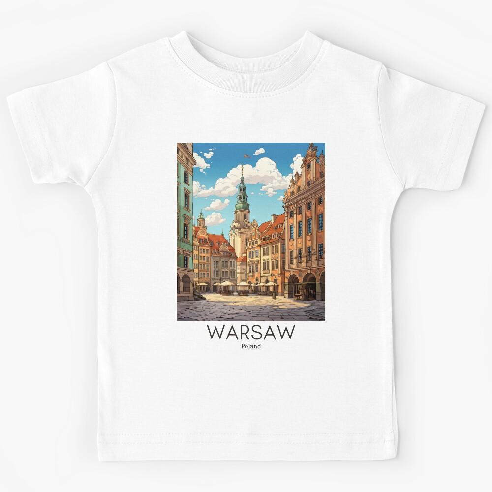 A Vintage Travel Illustration of Warsaw - Poland Kids T-Shirt 160