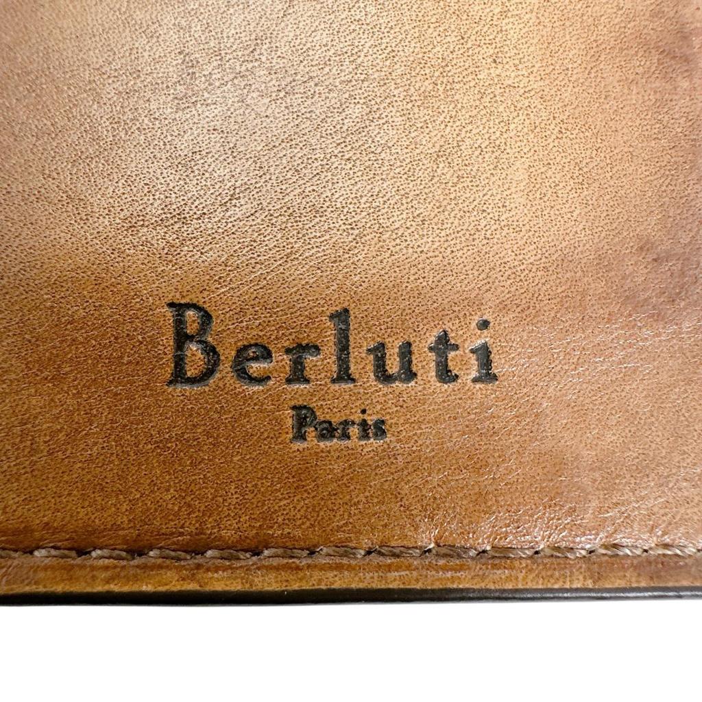 Berluti Calligraphy Long Wallet purse leather Brown unisex Used