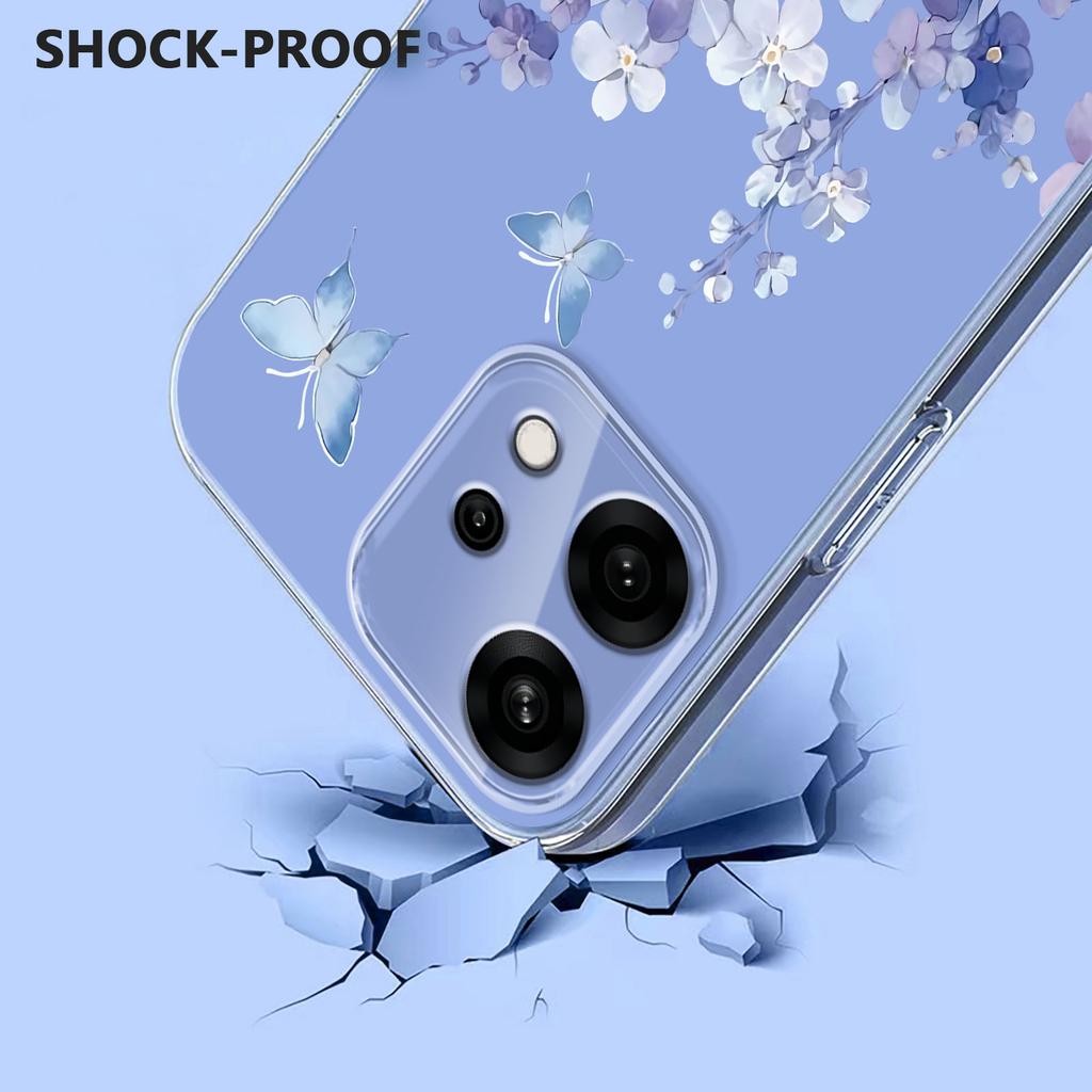 For Oppo Reno14 5G (Global)/Oppo Reno14 5G (China)/Oppo Reno14 F 5G Case Butterfly Floral Pattern Printing TPU Phone Back Cover