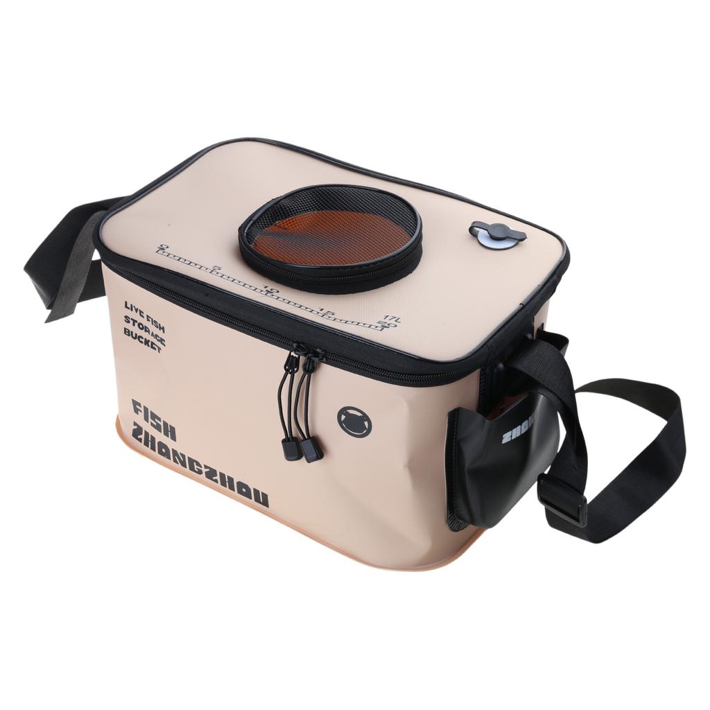 Fish Fishing Barrels Container Foldable Tackle Box Fishing Basin Fishing Gear EVA Fishing Bucket Fishing Bag with Handle