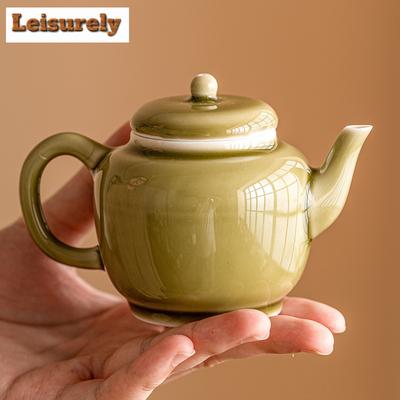 150ml Retro Yaozhou Brennofen Celadon Teekanne Zentea Staubgrün Kanne Haushalt Teezubereiter Kessel Blumentee Teegeschirr Zubehör Handwerk