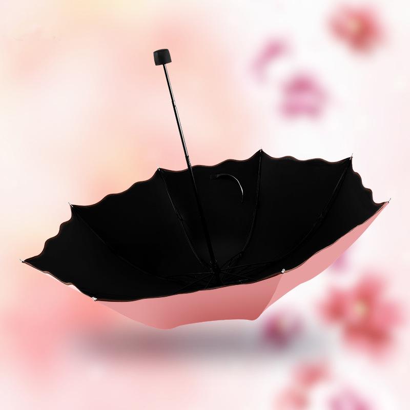 Minimalist 3-Folding Manual Sun Protection Umbrella with 190T Nylon Fabric for Summer