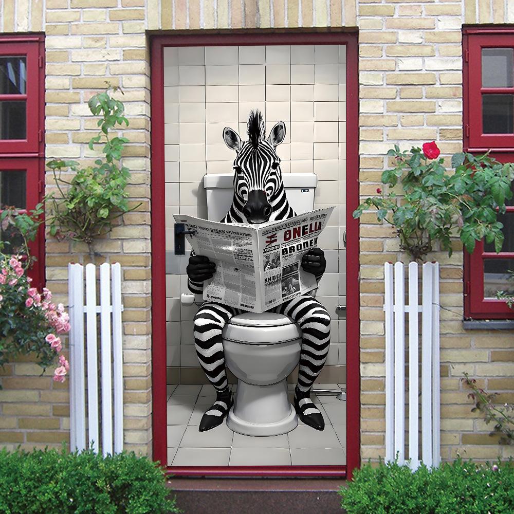 Fantastic Animal Self-Adhesive Wallpaper, Bedroom Self-Dipping 3D Door Sticker, Advanced Waterproof Door Frame Sticker