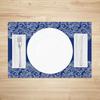 Chinese Blue White Cloud Table Mats Zen Style Cloud Motif Inspired Placemats Waterproof Heat Resistant Dining Decor for Kitchen