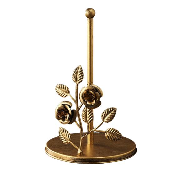 Yangyizhi Paper Towel Holder Countertop, Bird Ginkgo Rose Roll with Stable Base, Vintage Metal Toilet Stand for Kitchen, Living Room, Restaurant