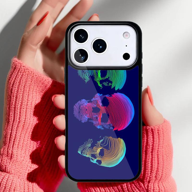 

Stripe Skull Phone Case for iPhone 17 Air 16e 15 14 13 Pro Max Back Cover for 12 11 Pro Coque iPhone 11