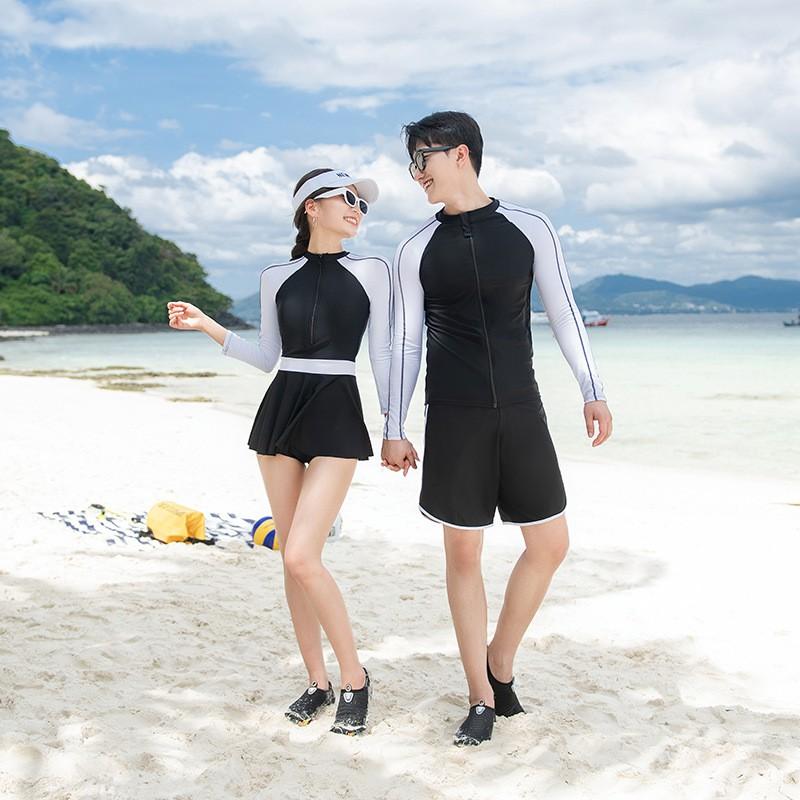 UV Protection Long Sleeve Rash Guard Set Women Men - Quick Dry Swimwear Beach Vacation Snorkeling Water Sports