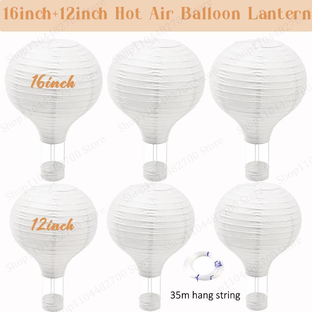 6-48Pcs Hanging Hot Air Balloon Paper Lanterns DIY Party Decorations 8-16inch White Paper Lantern for Wedding Baby Shower Party