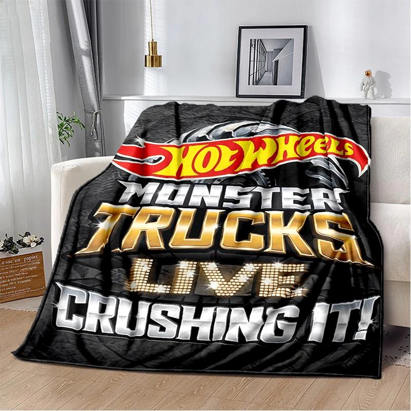 

2025 New new H-Hot Wheels Racing Car Cartoon Flannel Blanket,Soft Throw Blanket for Home Bedroom Bed Sofa Travel Cover Kid Gift 75x90cm