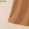 ZANZEA Women Summer Casual Round Neck Sleeveless Cotton Tank Tops