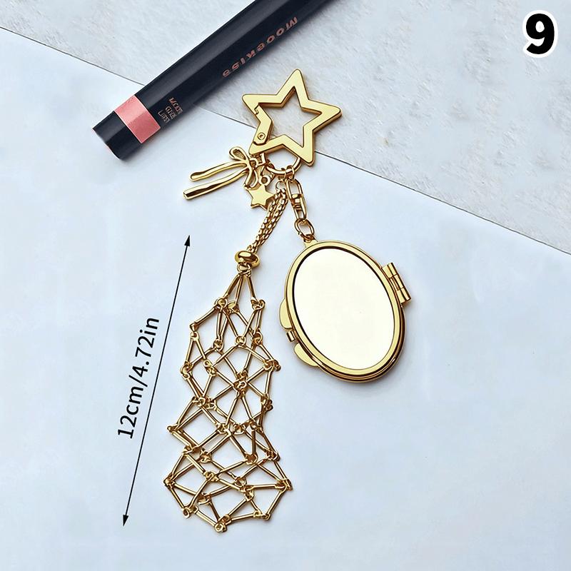 Stainless Steel Metal Net Pocket Lipstick Hand Cream Bag Keychain Charm Bag Accessories Silver/Gold Color Lip Balm Keychain