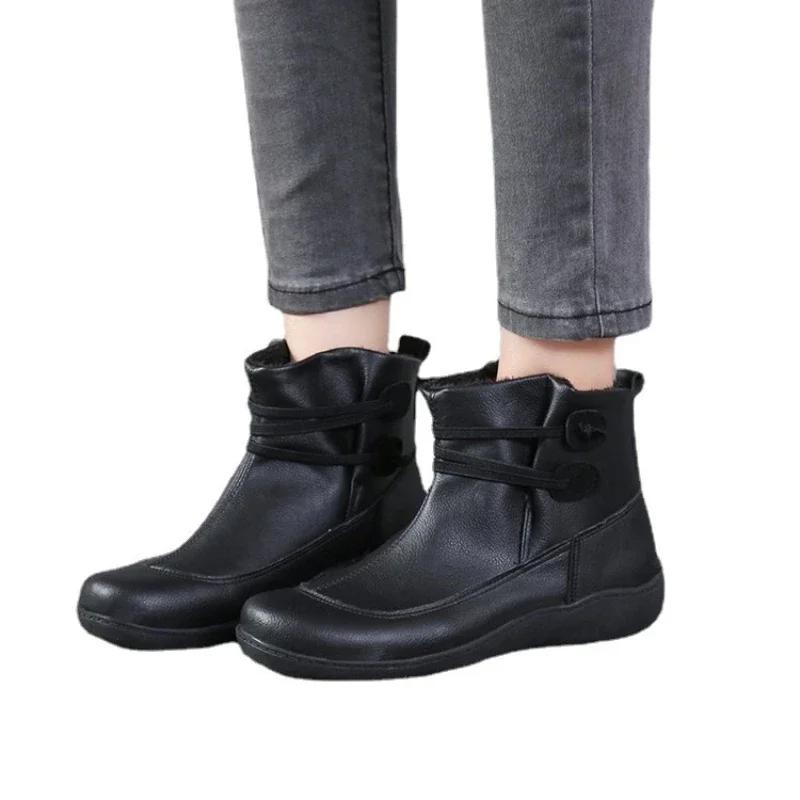 Men Shoes Designer Women Autumn Winter Thick Soled Leather Casual Ankle Boots Trendy Cotton Snow Boots