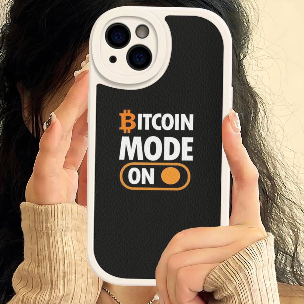 Bitcoin Phone Case Hard Leather For IPhone 14 13 16 Mini 15 14 11 12 Pro Max Plus Fundas