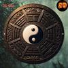 Metal Wall Poster Taoism Taiji Bagua Pattern Vintage Round for Living Room
