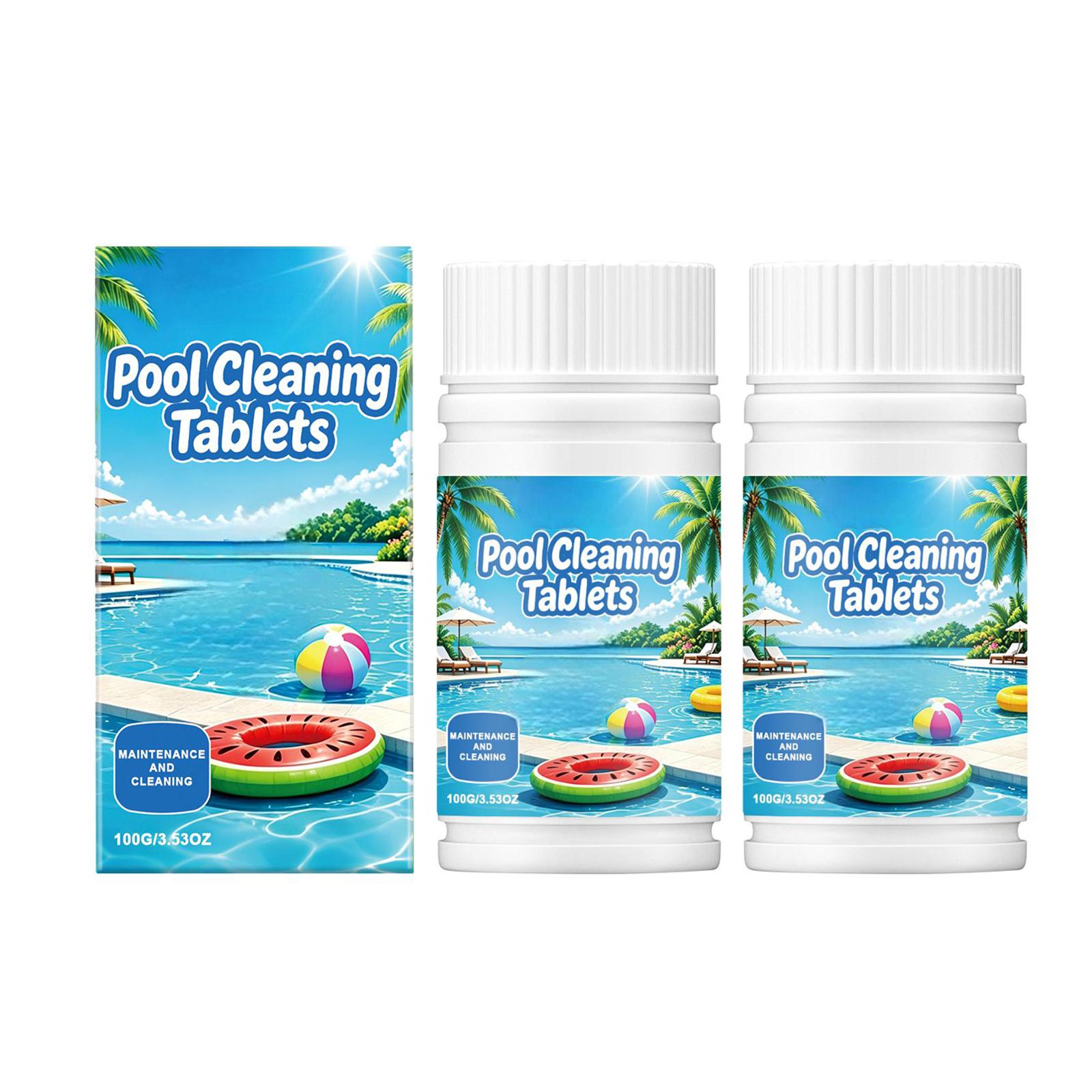 Pool Cleaning Tablets - 100g - for Swimming Pool Maintenance One Size синий