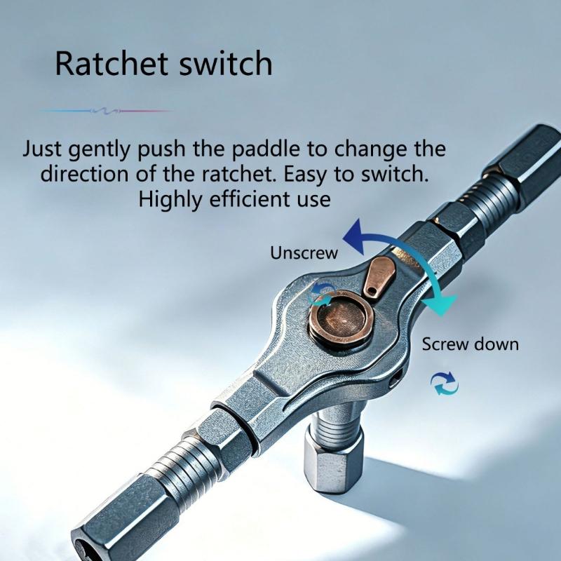 Manual Screwdriver Head Set with Storage Case, Reversible Handle and Magnetic Tip Support for Home Maintenance