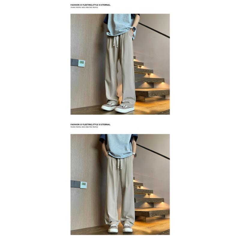 Men Cool Breathable Loose Straight Versatile Casual Thin Long Pants