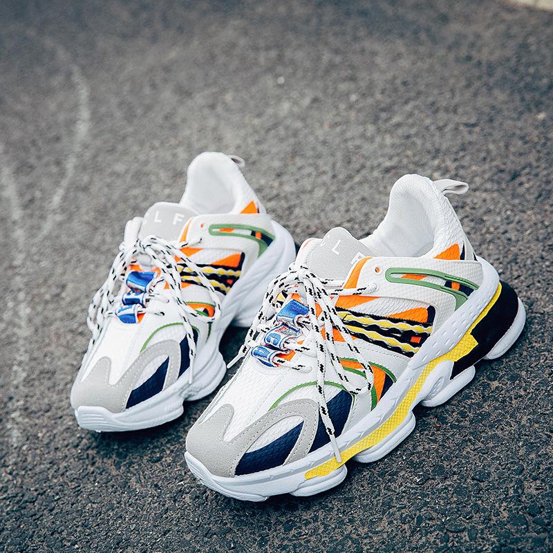 

Men s Shoes New Breathable Sports Shoes Fashion Casual Shoes Lace-Up Running Shoes Men and Women Couple Shoes Mesh Shoes 44 жёлтый