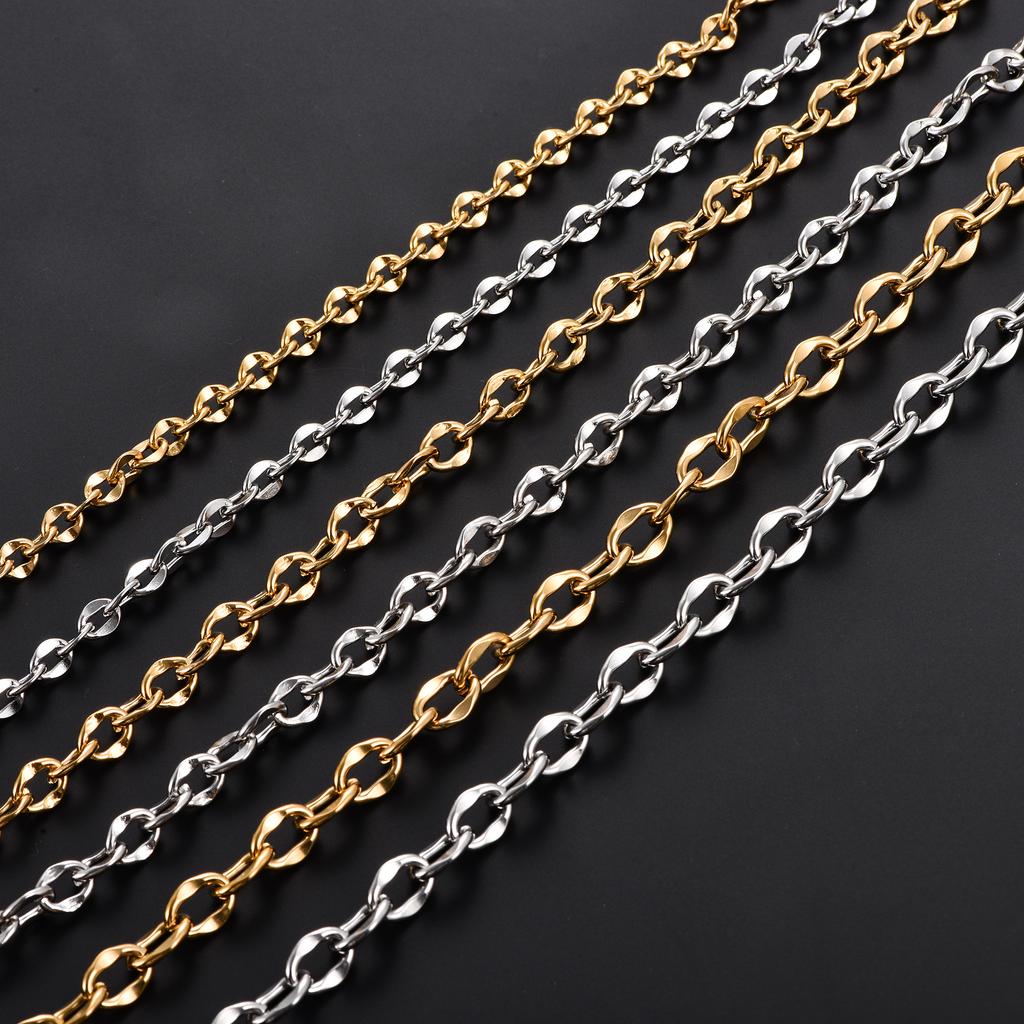 Stylish Lip Shape Stainless Steel Necklace Link Neck Chain for Women Men Silver/Gold Choker Collar Metal Jewelry Accessory