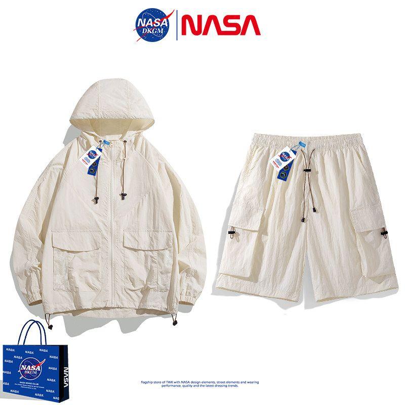 Nasa Trendy Ice Silk Workwear Sun Protection Shorts for Men, Summer Thin Loose Sports Shorts, Quick-Drying Casual Trendy Shorts