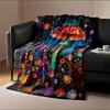 Colorful Mushroom Wonderland for All Seasons Blanket Lunch Break Throw Gift