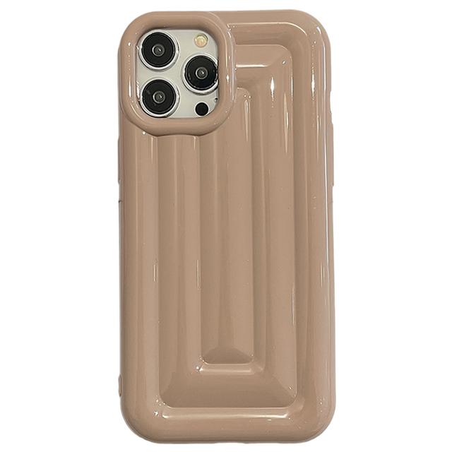 

Простой однотонный чехол с 3d полосками для Iphone 14 13 12 11 Pro Max с покрытием фиолетового цвета, мягкий силиконовый чехол, противоударный бампер for iphone13ProMax(6.7 )