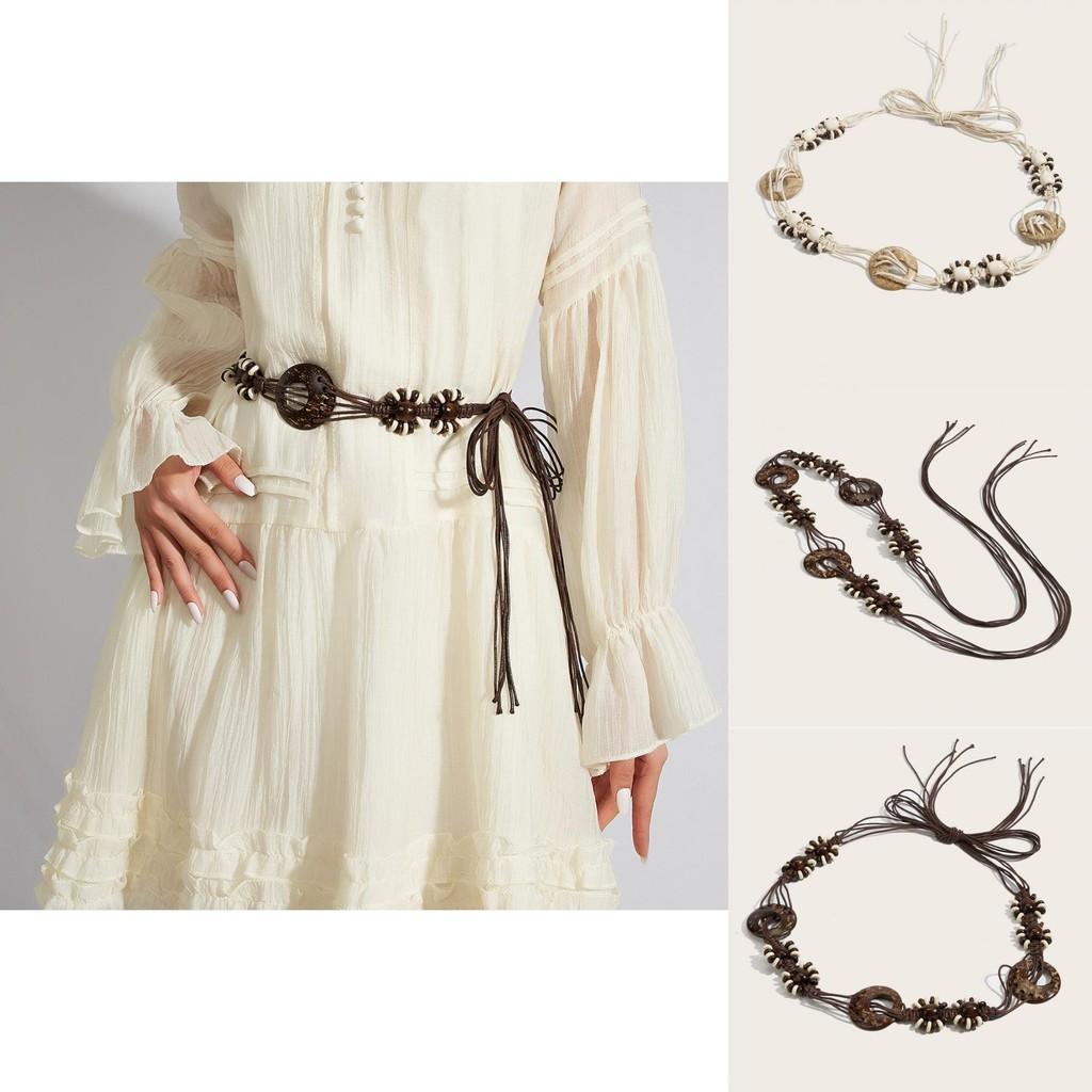 Natural Style Handcrafted Waist Cord For Women With Rope Knot Fastening For Summer Dresses