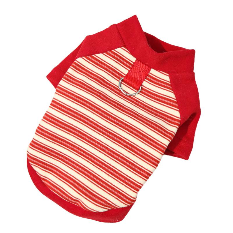 Striped Dog and Cat Pet Clothing, Cat Clothes, Dog Supplies, French Bulldog Base Shirt