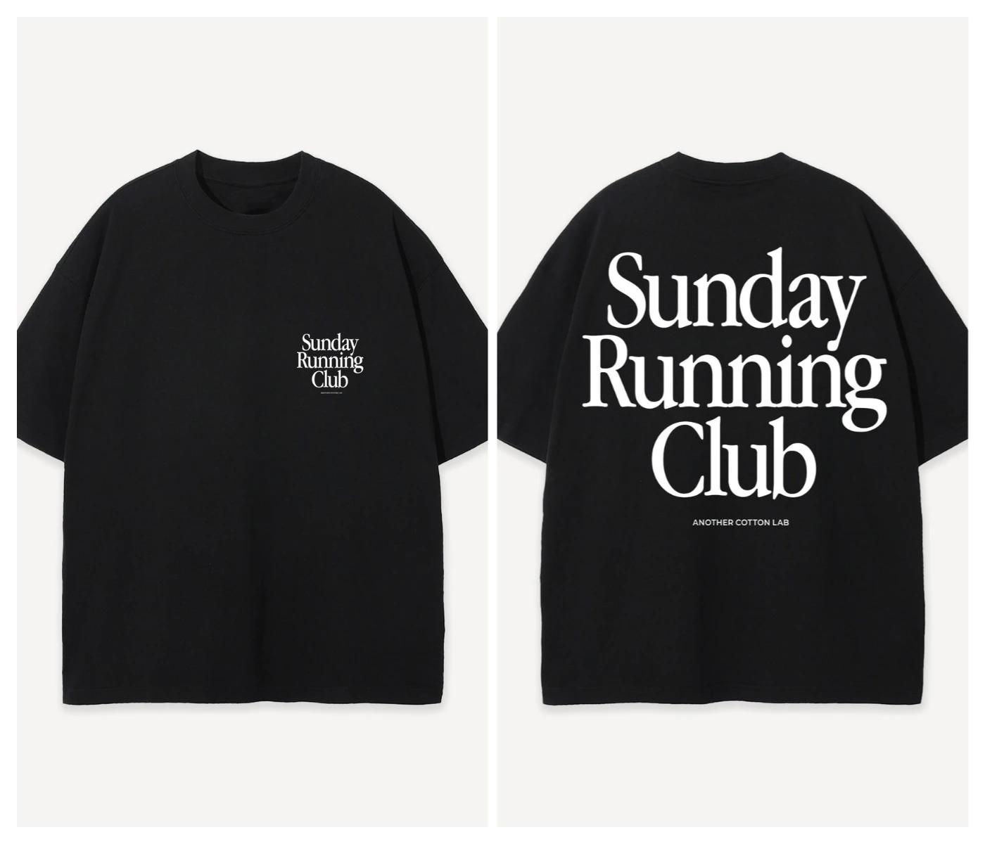 Sunday Running Club Cotton TShirt Vintage Casual Sporty Graphic Tee for Men - Men s Summer Cotton Graphic Tee S