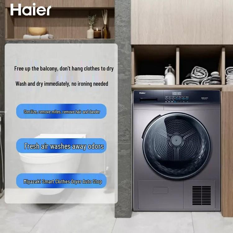 Haier EHG100MATE3S 10kg Home Health Ion Heat Pump Tumble Dryer