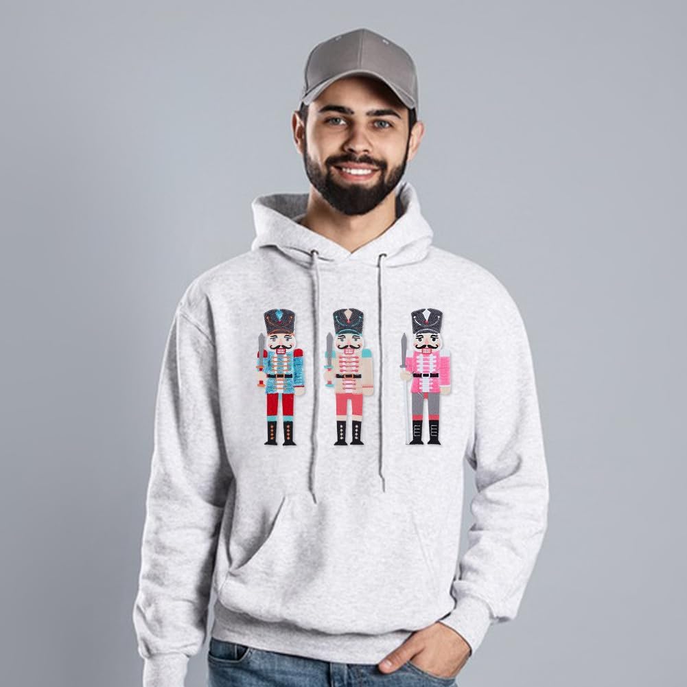 

INFUNLY 8pcs Nutcracker Sequin Patch Colorful Iron On Soldier Embroidery Patch Sew on Guard Sequin Patch Applique with 3 Styles Fabric Decorative