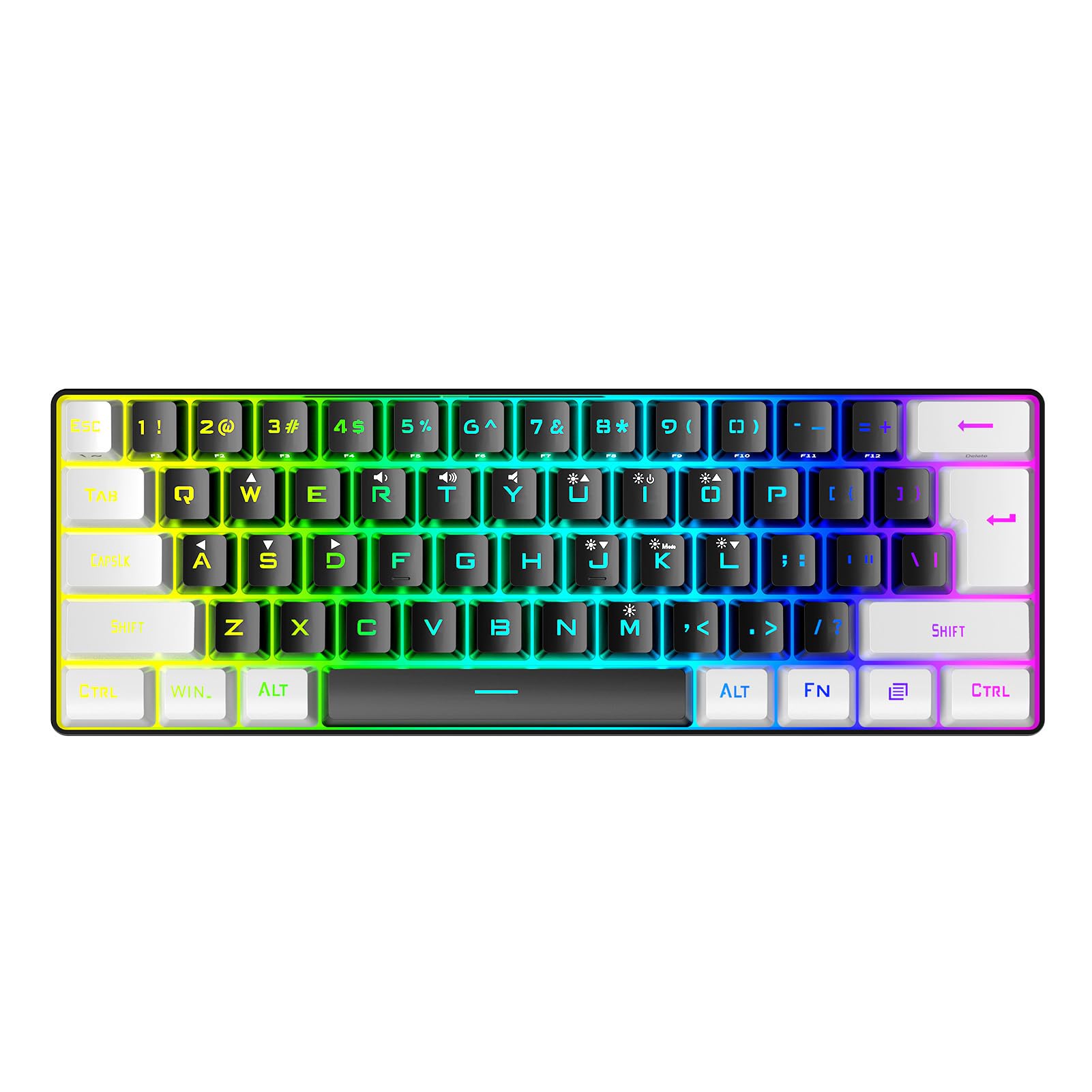 

Portable Gaming Ergonomic Compact Gaming Compact 61 Key Mini Wired Office Keyboard with RGB Backlight for Win Win Win Win Systems 60% Keyboard,