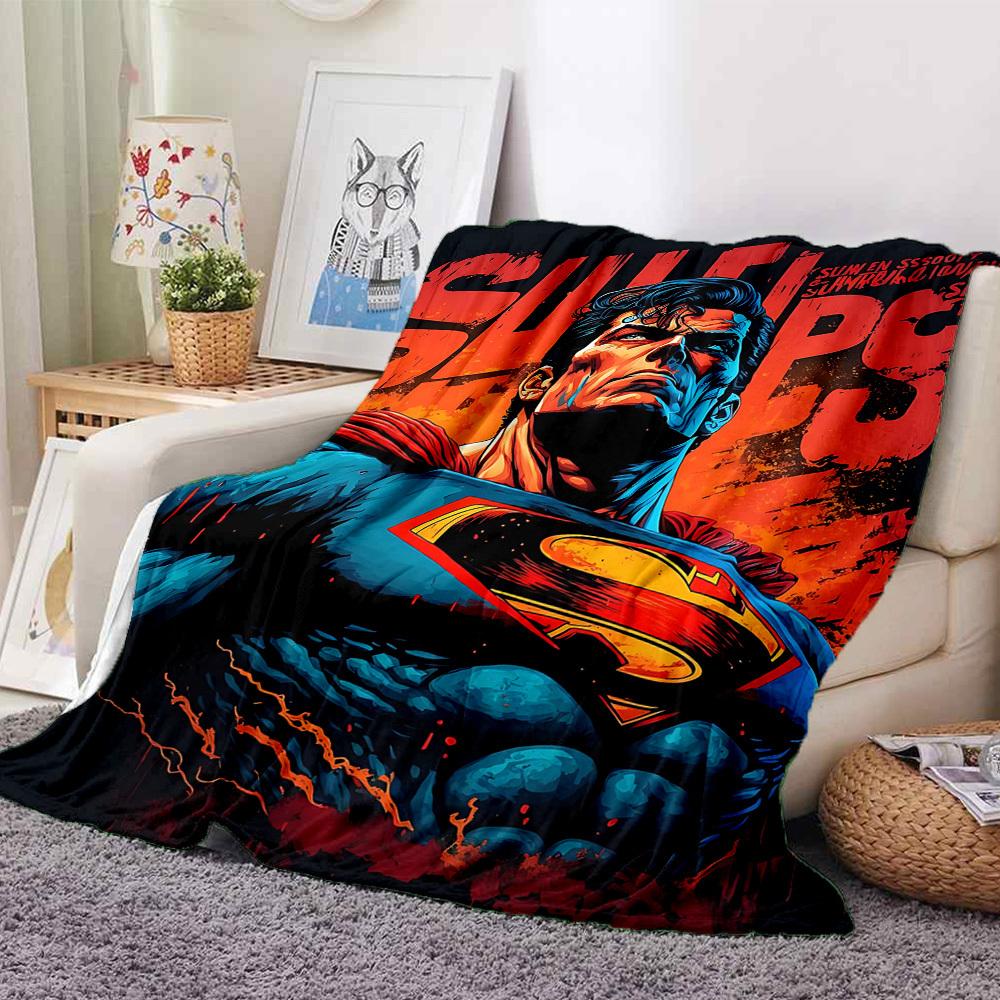 1pc Superhero Strength Flannel Throw Blanket - Lightweight Soft Warm All-Season Blanket for Sofa, Bed, Travel, Camping  L1029200