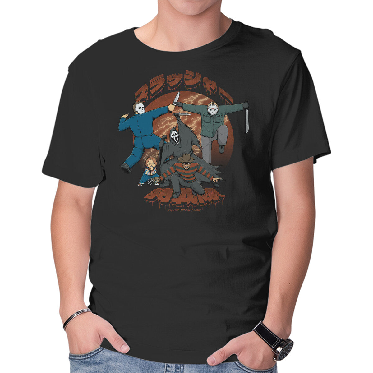 Unisex Crew Neck T-Shirt Slasher Force Graphic Short Sleeve Casual Tee XXXL
