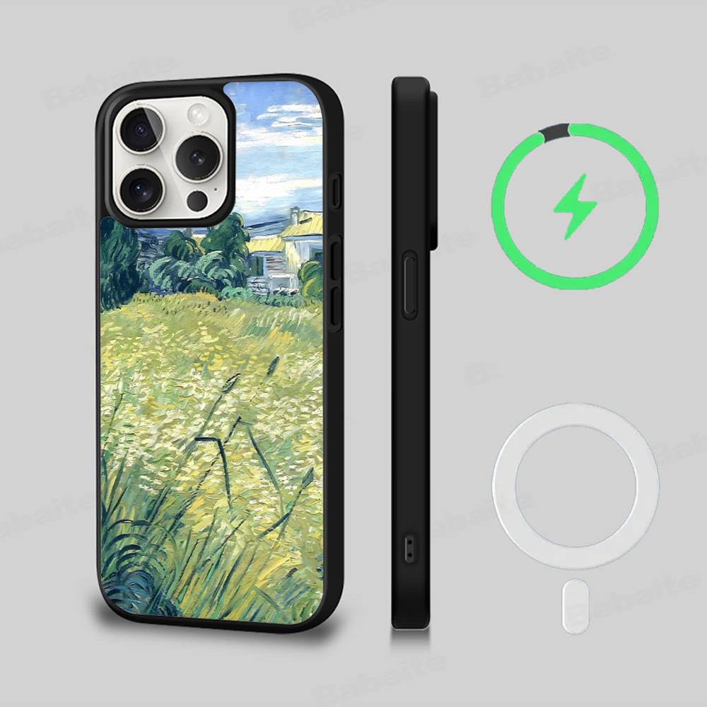 Van Gogh Oil Painting For IPhone 17 16 15 Pro Max Case 14 Plus 13 12 11 For Magesafe Magnetic Wireless Charge Cover