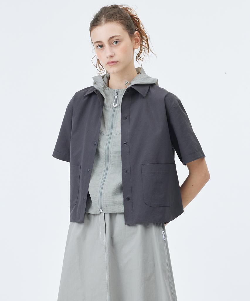 Outdoor Products W Nylon Half Sleeve Jacket (Charcoal)