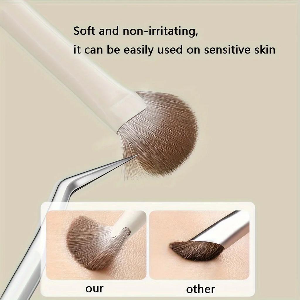 1pc Half-Fan Nose Contour Brush-Soft Nylon Bristles for Nose/Cheekbone Shaping,All Skin Types Makeup Tool for Beauty Enthusiasts
