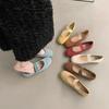 2025 Four Seasons New Fashion Versatile Flat Bottom Square Head Mary Jane Single Shoes Women's Shoes Soft Sole Versatile Doudou Shoes